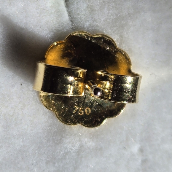 Tahitian Black Pearl Earrings 13mm in 14k Yellow Gold - Picture 4 of 10